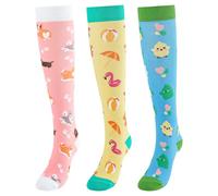 CooTooLa 3 Pair Compression Socks Knee High Socks Support Sock for Women & Men Flight stockings for Athletic Running Cycling Travel