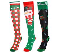 CooTooLa Christmas Compression Socks for Women Men Support Socks Flight Knee High Sock for Athletic Runing Sports Cycing Travel