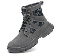 COOU Steel Toe Cap Boots Mens Womens Lightweight Puncture Proof Safety Shoes Industrial Construction Boots Grey