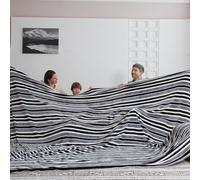 COOVA Oversized King Fleece Blanket 120x120 inches, Soft Cozy Warm Giant Extra Large 10'x10' Blanket for Bed, Sofa, Couch,Travel, Camping, California Huge Flannel Big Throw Blanket, Grey Stripes