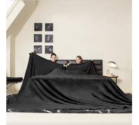 COOVA Oversized King Fleece Blanket 120x120 inches, Soft Cozy Warm Giant Extra Large 10'x10' Blanket for Bed, Sofa, Couch,Travel, Camping, California Huge Flannel Big Throw Blanket, Black
