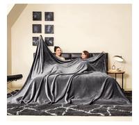 COOVA Oversized King Fleece Blanket 120x120 inches, Soft Cozy Warm Giant Extra Large 10'x10' Blanket for Bed, Sofa, Couch,Travel, Camping, California Huge Flannel Big Throw Blanket, Dark Grey