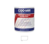 CooVar Anti Slip Acrylic Floor Paint - White - 2.5 Litre