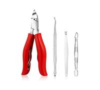 COOVS Pedicure Set Toe Nail Clippers Ingrown Toenails Nippers Cutters Dead Skin Dirt Remover Stainless Steel Manicure Cutters Tools (Color : 4pcs red)