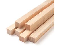 Coowayze Square Wooden Dowel Rods, 6 PCS 3/4" x 15", Natural Pine Wood for Crafting, Unfinished Hardwood Woodworking Strips, DIY Crafts, Arts, Home Decor, Model Making