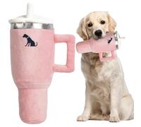 Coowkooalla Funny Tumbler with Handle Cup Toys,Girl Dog Toys,Cute Squeaky,Pink Puppy Toys,Cigarette Toy,Lamb Chop Dog Toy(Pink)