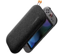 COOWPS Carry Case for PlayStation Portal Remote Player, Portable Protective Case with Premium PU Leather Mesh Bag, Shockproof, Waterproof, Suitable for Travel and Home Storage, Dark Black, Simple