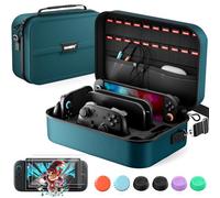 COOWPS for Nintendo Switch 2 Carrying Case Bundle, with 2-Pack Screen Protector, 6Pcs Thumb Grips, 20 Game Card Slots, Portable Travel Full Protection All In One Storage Case for Switch 2 Accessories