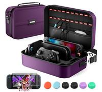 COOWPS for Nintendo Switch 2 Carrying Case Bundle, with 2-Pack Screen Protector, 6Pcs Thumb Grips, 20 Game Card Slots, Portable Travel Full Protection All In One Storage Case for Switch 2 Accessories