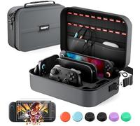 COOWPS for Nintendo Switch 2 Carrying Case Bundle, with 2-Pack Screen Protector, 6Pcs Thumb Grips, 20 Game Card Slots, Portable Travel Full Protection All In One Storage Case for Switch 2 Accessories