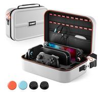 COOWPS Switch 2 Case for Nintendo Switch 2(2025), Portable Hard Shell Full Protection Travel Case with 20 Game Card Slots, All-in-One Carrying Bag for Switch 2 Accessories Pro Controller, White