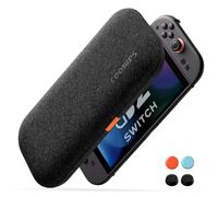 COOWPS Ultra Hard Switch 2 Case for Nintendo Switch 2, with 4Pcs Thumb Grips, Odorless Felt Military Grade Protection, Soft Lining Carrying Case with 8 Game Card Slots