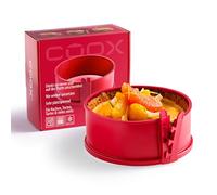 coox Springform Cake Tin with Glass Serving Plate and Glass Feet Diameter 18 cm (Red)