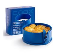 coox Springform Cake Tin with Porcelain Base Diameter 18 cm in Blue, Bake and Serve Directly on the Porcelain Plate and Cut, No Transfer Required