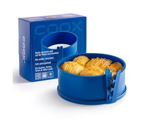 coox Springform Cake Tin with Porcelain Base Diameter 18 cm in Blue, Bake and Serve Directly on the Porcelain Plate and Cut, No Transfer Required