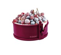 coox Springform Cake tin with Porcelain Base Diameter 18 cm in Dark red, Bake and Serve and Cut Directly on the Porcelain Plate, no Transfer Necessary