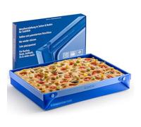 coox Wunderform Frame LQ - The Foldable Loaf Tin with Metal Reinforcement - Baking & Serving in One I Non-Stick Silicone I Dishwasher Safe I No Falling I BPA-Free Blue