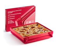 coox Wunderform Frame MQ - The Foldable Loaf Tin with Metal Reinforcement - Baking & Serving in One I Non-Stick Silicone I Dishwasher Safe I BPA-Free in Red