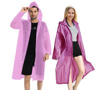 COOY Rain Coats (2 Pack) - Reusable EVA Rain Ponchos For Adults Rain Jackets Raincoats For Men Women