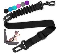 COOYOO Dog Seat Belt, Durability Retractable Dog Car Harness Adjustable Dog Seat Belt for Vehicle Nylon Pet Safety Seat Belts Heavy Duty & Elastic (1 Pack Black)