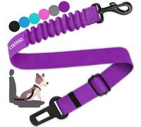 COOYOO Dog Seat Belt, Retractable Car Belt, Adjustable Nylon Pet Harness, Heavy Duty Safety Belts with Elastic Cord-Type Shock Absorber