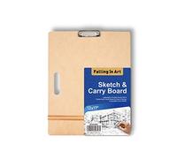 COOZEE 33 x 43 cm Drawing Board for Artists, Wooden Clipboard with Robust Clip and Rubber Bands, Portable Art Clip Writing Board for Classroom and Studio Drawing