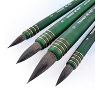 COOZEE Professional Squirrel Hair Paint Brush Set, 4Pcs Round Pointed Paintbrush Set, Watercolor Artist Brushes for Fine Details Painting(#0#4#8#12)