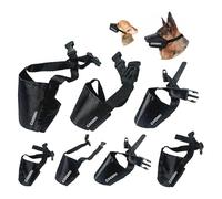 CooZero Dog Muzzles Suit, 7 PCS Anti-Biting Barking Pet Muzzles Adjustable Dog Muzzle Mouth Cover for Small Medium Large Extra Dog - Black (7 PCS)