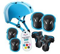 COOZi Glossy Helmet and Pad Set for Kids Adjustable Protective Gear with K