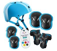 COOZi Glossy Helmet and Pad Set for Kids - Adjustable Protective Gear with Knee, Elbow & Wrist Pads, Safety Set, Cycling, Skateboarding, and Scooting for Boys & Girls Ages 3-12