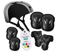 COOZi Glossy Helmet and Pad Set for Kids - Adjustable Protective Gear with Knee, Elbow & Wrist Pads, Safety Set, Cycling, Skateboarding, and Scooting for Boys & Girls Ages 3-12