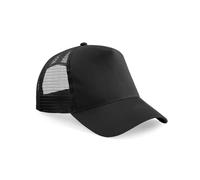 COOZO Kids' Everyday Wear Easy Care Pre-Curved Snapback Trucker Cap - Black/Black - One Size