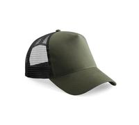 COOZO Kids' Everyday Wear Easy Care Pre-Curved Snapback Trucker Cap - Olive/Black - One Size