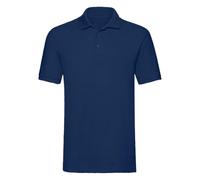 COOZO Men's Regular Fit Ribbed Collar Side Vents Cozy Look Cotton Piqué Polo Shirt - Navy - S