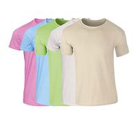COOZO Mens Soft Cotton Pack of 5 Short Sleeve T-Shirts - Azalea/Carolina Blue/Mint Green/Natural/Sand - 2XL