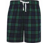 COOZO Mens Tartan Lounge Shorts - Navy/Green Check - M