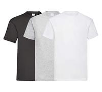 COOZO Mens Valueweight Pack of 3 Short Sleeve T-Shirts - Black/Heather Grey/White - M