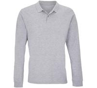 COOZO Planet Long Sleeve Piqué Polo Shirt - Grey Marl - XL