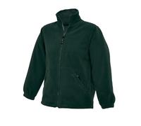 COOZO Unisex Childrens Classic Full Zip Fleece Jacket - Bottle Green - 5-6 Years