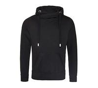 COOZO Unisex Cross Neck Hoodie - Jet Black - S