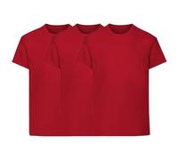 COOZO Unisex Kids Original Pack of 3 Short Sleeve T-Shirts - Brick Red - 5-6 Years