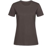 COOZO Women's Regular Fit Crew Neck Soft Hand Feel Classic T-Shirt - Dark Chocolate - 2XL