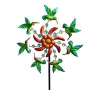 COOZZYHOUR 39" Hummingbird Wind Spinner for Yard and Garden Stake,Outdoor Metal Windmill Single Direction Wind Sculptures Kinetic Windmills for Garden Decorations,Windmills for The Yard Garden.