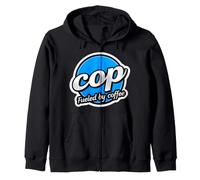 Cop Fueled By Coffee Lover Police Officer Policeman Funny Zip Hoodie