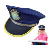Cop Hat Kids - Kids policc Uniform Hat Classic Badge | Dress Up Pretend Play Gear Boys Girls, Adjustable Cap for Halloween, Role Playing, School Theater, Law Enforcement Imagination Fun