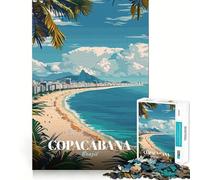 Copacabana Beach, Brazil Jigsaws 1000 Pieces for Teenagers Brain Exercise, Cozy Fun, Real Challenge, (38x26cm)