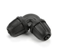 Copadri 1/4 Inch Drip Irrigation Elbow Fittings, 25 Pieces 1/4'' Dripline Barbed Locked Elbow Connectors for 1/4 Inch Irrigation Tubing Anti-leak 90 Degree Parts for Garden Sprinkler Systems