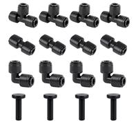 Copadri Quick Connect 1/4" Drip Irrigation Fittings Kit: 40 Pieces Drip Line Connection Push to Fit Parts for 1/4-Inch Tubing Dripline Hose Connectors for Garden Lawn Sprinkler System
