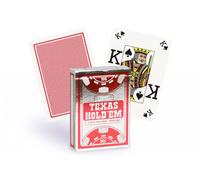 Cartamundi Copag Texas Hold 'em 104008325 - BOARD GAME - Silver Case - Deck Of 54 Cards - Poker Size Jumbo Index - 4 - Red