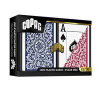 Copag 1546 100% Plastic Poker Playing Cards, Jumbo Index Red & Blue Backs Twin Pack